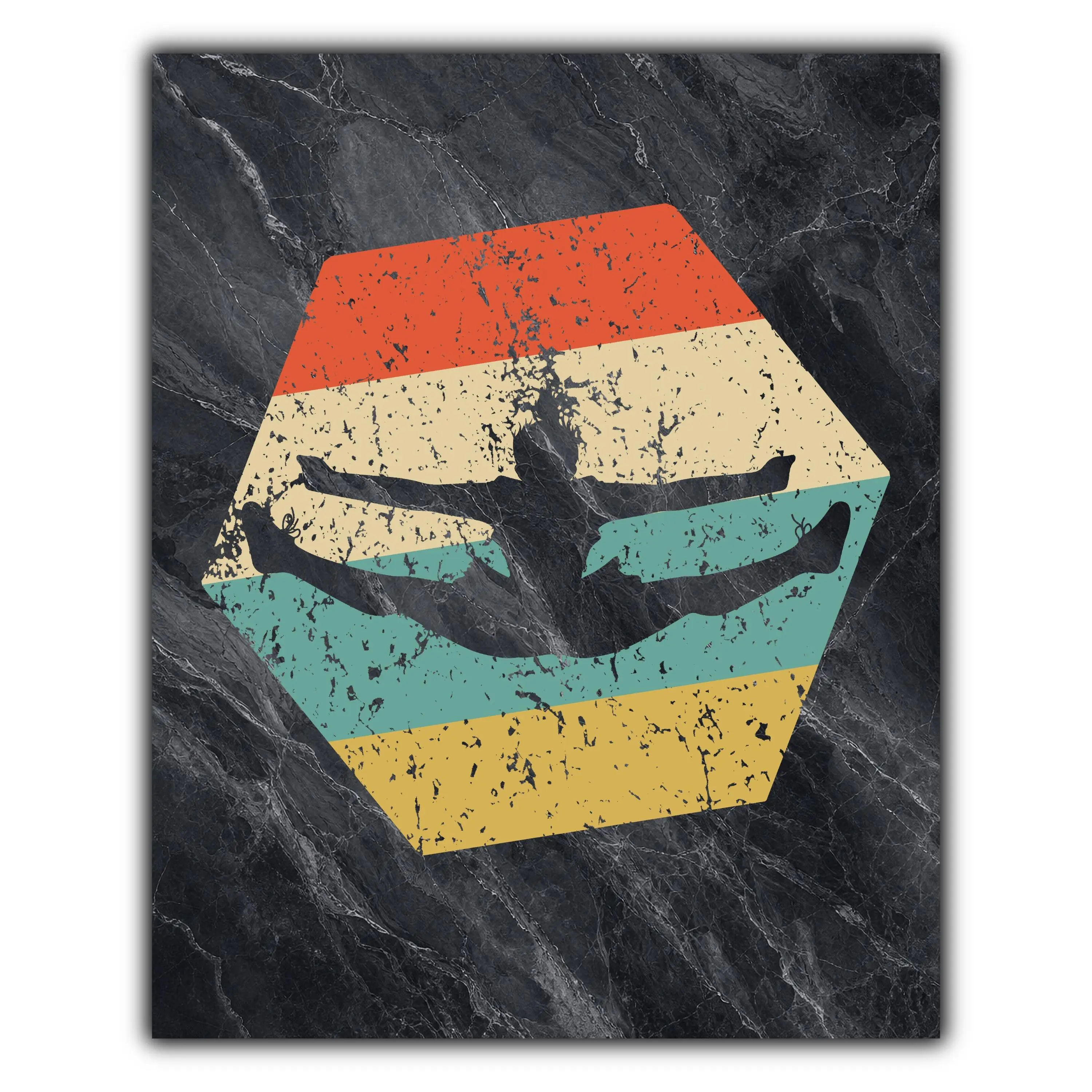 Cheerleading Retro Distressed Hexagon Cheerleader Marble Print 8"x10" Wall Art Print