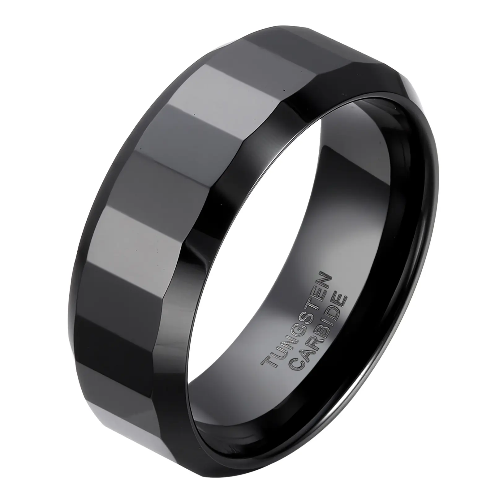 OIDEA 8mm Matte Black Ceramic Ring, Unisex Comfort Fit with Decorative Engraving, Alternative Artistic Ring for Wedding Anniversary, Alternative Artistic Rings, Decorative Engraving Rings