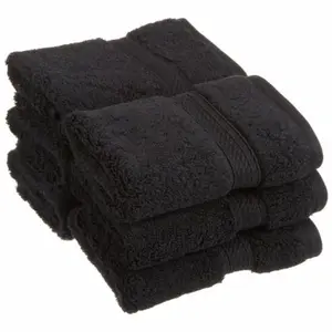 900GSM Egyptian Cotton 6-Piece Face Towel Set Black