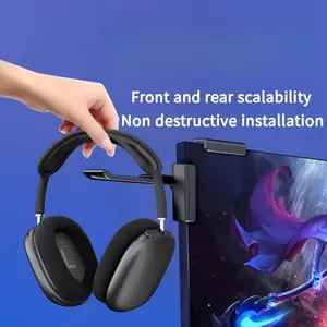 Headphone Monitor Stand • Computer Screen Headphone Hanger • Home and Internet Cafe Hook