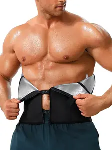 Men's Waist Trainer Belt Shapewear, Sweat Steaming Waist Cincher with Zipper, Strong Back Support, Casual Style, All Seasons, Moderate Fabric Thickness, Waist Cincher Shaper, Waistline Shaper