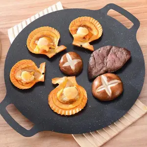 Non-stick Barbecue Grill Pan, Portable Barbecue Pan with Handle, Outdoor Barbecue Tool for Camping & Hiking, Utensils, Kitchenware