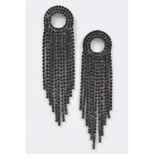Rhinestone Fringe Drop Earrings