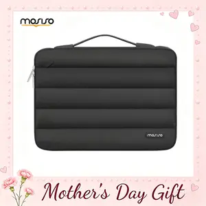 【Mother's Day Gift】MOSISO Puffy Laptop Sleeve Bag 13–16 inch – 360° Shockproof Soft Case for MacBook Pro/Air, HP, Dell, Lenovo – Horizontal Side Open, Water-Resistant Briefcase with Handle, Lightweight for School, Commute, Travel, Men & Women Work Bag