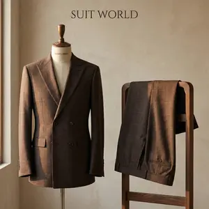 Gianco Ferro  Men's 2pc Slim Fit Plaid Suits Premium Poly-Rayon/Spandex Blend for Weddings Business Groom Events Full American Sizes Regular Short Long Formal Wear Menswear Wetsuit