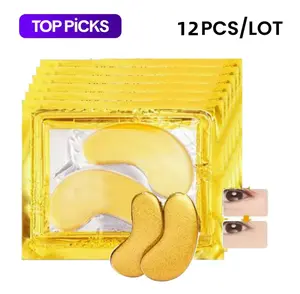 24k Gold Collagen Eye Mask,12 pairs Moisturizing Eye Mask, Eye Care Product for Women & Men, Professional Eye Treatment Product,Under Eye Patches