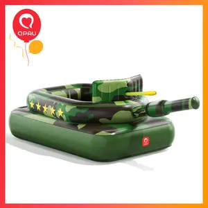 QPAU Inflatable Tank Pool Float for Adults & Kids – Ride-On Camouflage Floaty with Water Cannon, Swim Raft Toy & Children's Day Gifts for Boys Girls Ages 6+, Lake Beach Backyard Party Floaties outdoorfun