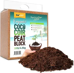 Vivlly Coconut Coco Coir Brick 10lb - Expands in Water Organic Potting Soil for Indoor Plants & More Premium pH-Adjusted Cocopeat Peat Ph Balance - Garden