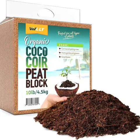 Vivlly 10lb Organic Coco Coir Brick Pack - 10L Expanding Coco Coir Soils, 8-10L Water-Holding, pH-Adjusted Biodegradable Clean Potting Substrate, Mulches & Planting Media for Indoor Gardens, 8-10 Liters