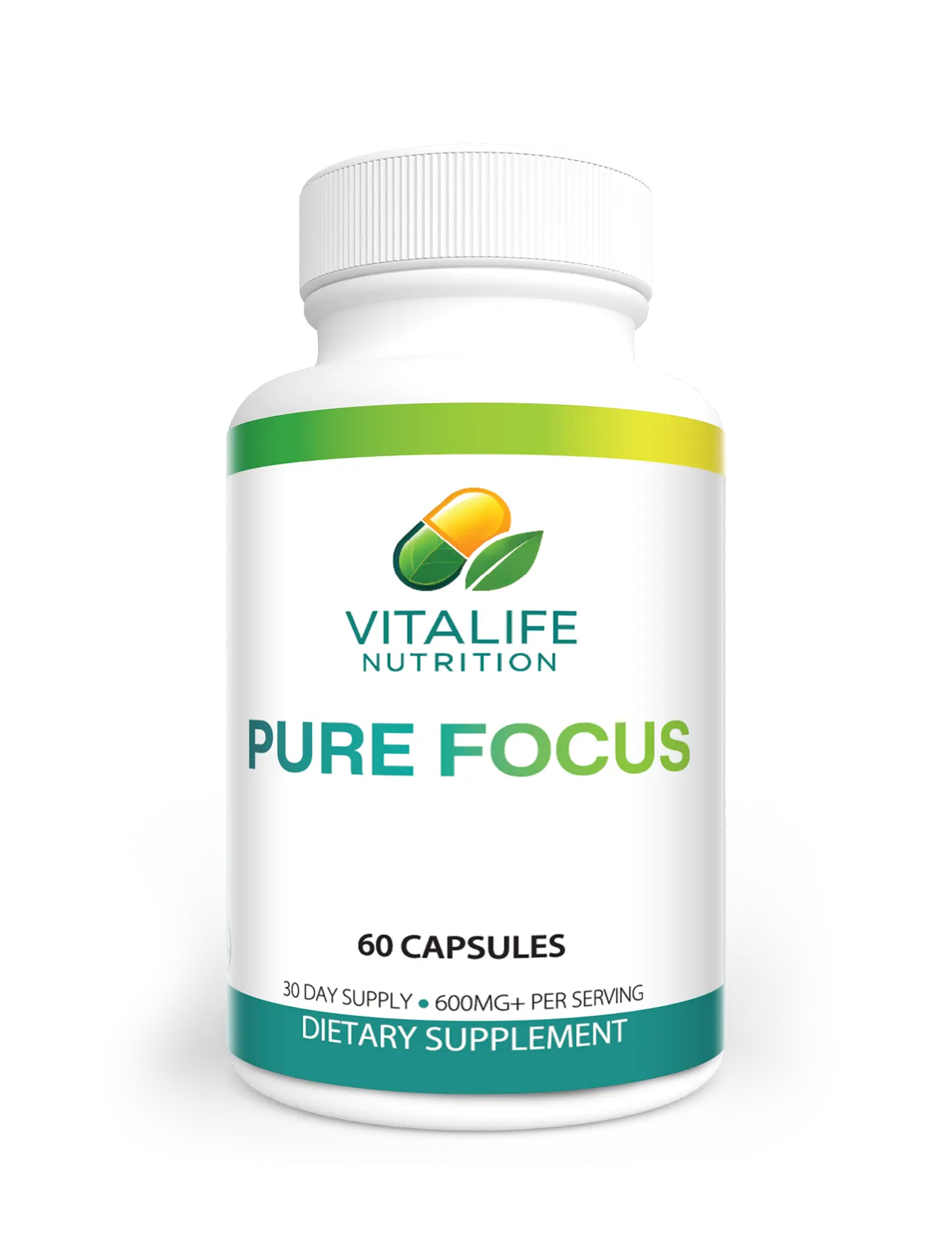 Pure Focus - Dietary Supplement for Cognitive Support (60 Capsules) 2 Units