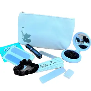 Faux Leather Icon Pouch With 6 Mini Purse Essentials