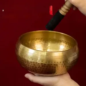 Handcrafted Nepalese Singing Bowl with Antique Brass Finish, Artfully Crafted, Clear Sound, Perfect for Yoga and Meditation