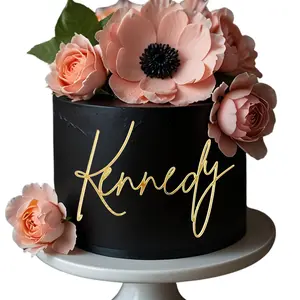 Custom Acrylic Cake Name Sign – Personalized Mirrored Name Plaque Cake Topper, Premium Acrylic Cake Letters Decoration for Birthday, Wedding, Baby Shower