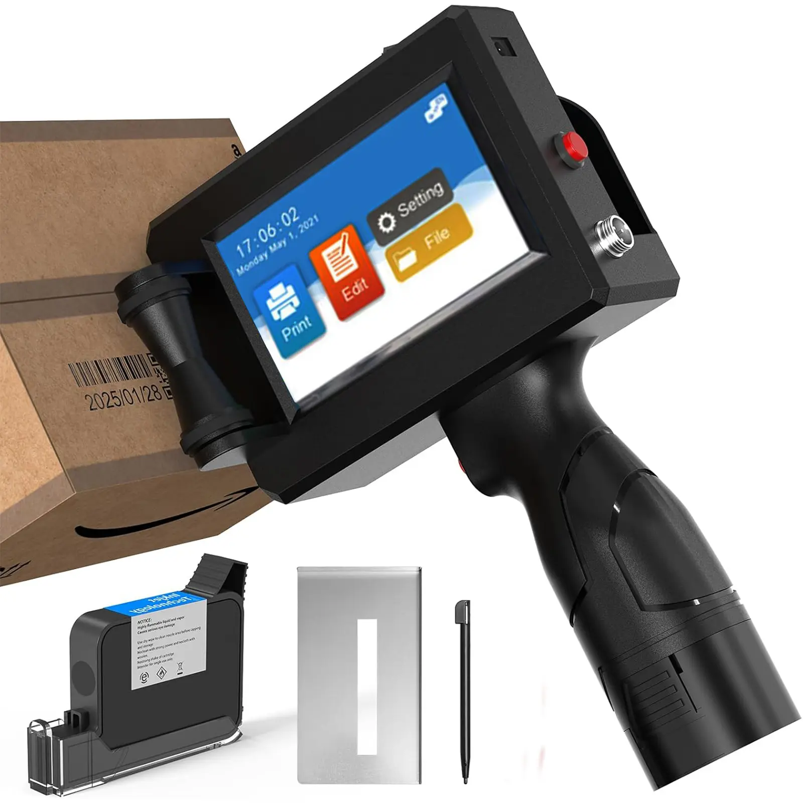 Handheld Inkjet Printer with LED Touch Screen, Quick-Drying Inkjet ...