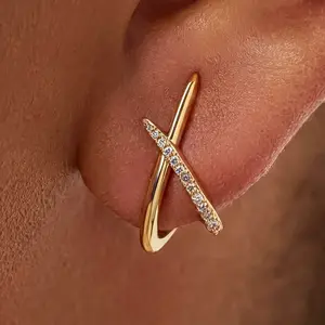 MUMREUES Gold Earrings for Women Trendy,14K Gold Plated Stud Earrings Dainty Earrings Simple Minimalist Cubic Zirconia Diamond Gold Earrings Hypoallergenic Earring for Women Gifts Thanksgiving Gifts