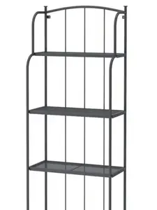 Ikea LÄCKÖ Shelving Unit, Outdoor Gray Metal Storage Rack 24x63”, Weather-Resistant Garden Organizer – Durable Outdoor Shelf for Balcony, Patio, Terrace & Indoor Utility Storage