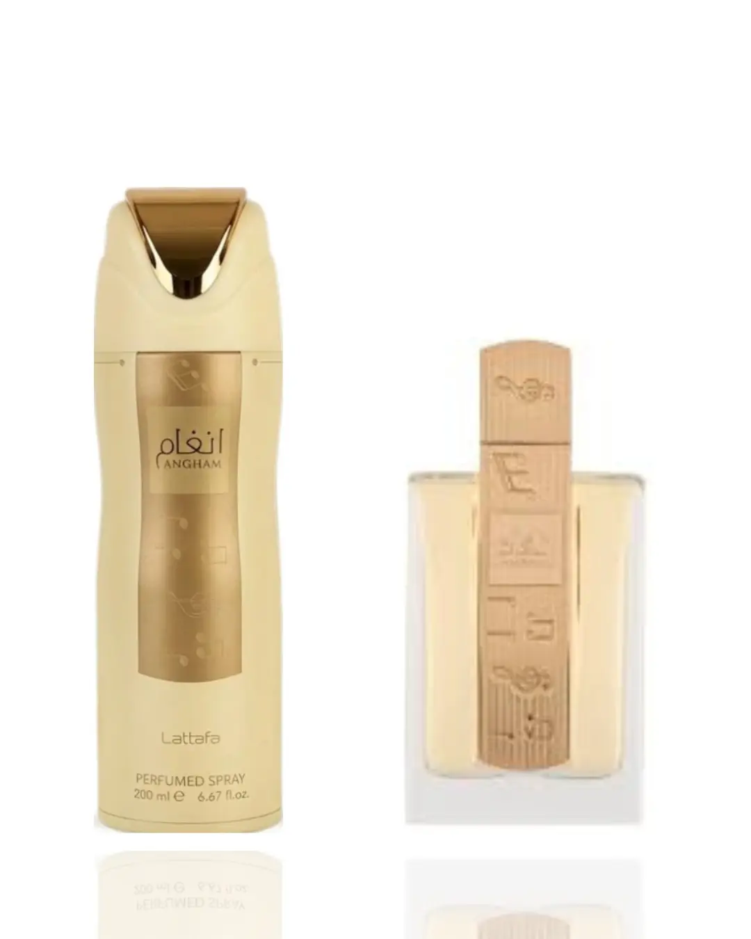 Lattafa Angham Scented Fragrance Deodorant, 2-Piece Body Care Cosmetic Bundle with Floral Notes, Aroma, Daily