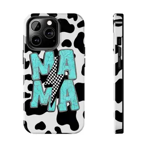Mom Black Collage Tough Phone Case, Mama Leopard Black Cover, Mommy Day Gifts, For all series 17 Pro Max Plus Air/ 16 15 14 13 12 11 Pro Max