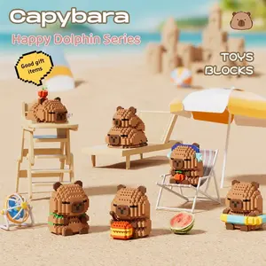 Cute Capybara Building Blocks Set, Building Block Model, Creative Water Otter Toys, Micro Diamond Beads, Home Decor, Office Decoration, Birthday Gift