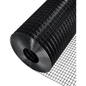 Hardware Cloth 1/2 inch 16 x 25 ft 19 Gauge - Black Vinyl Coated Wire Mesh Roll Chicken Wire Fencing Wire Fence Rolls