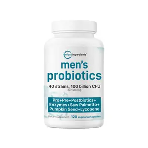Micro Ingredients Men's Probiotics 40 strains 100 billion CFU, 120 Vegetarian Capsules