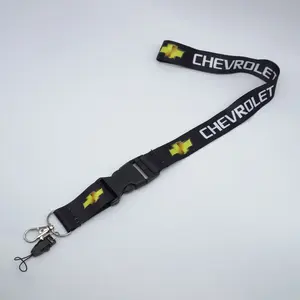 Creative Car Lanyard Neck Strap, Key Cell Phone Work ID Card Holder, Compatible with Chevrolet Models, Durable Embossing Design
