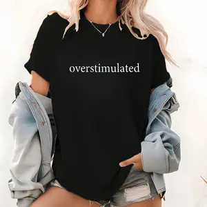 Unisex Graphic Tee, Casual Letter Print DropShoulder Half Sleeve Round Neck T-Shirt,  FashionWomen's Top for Daily Wear