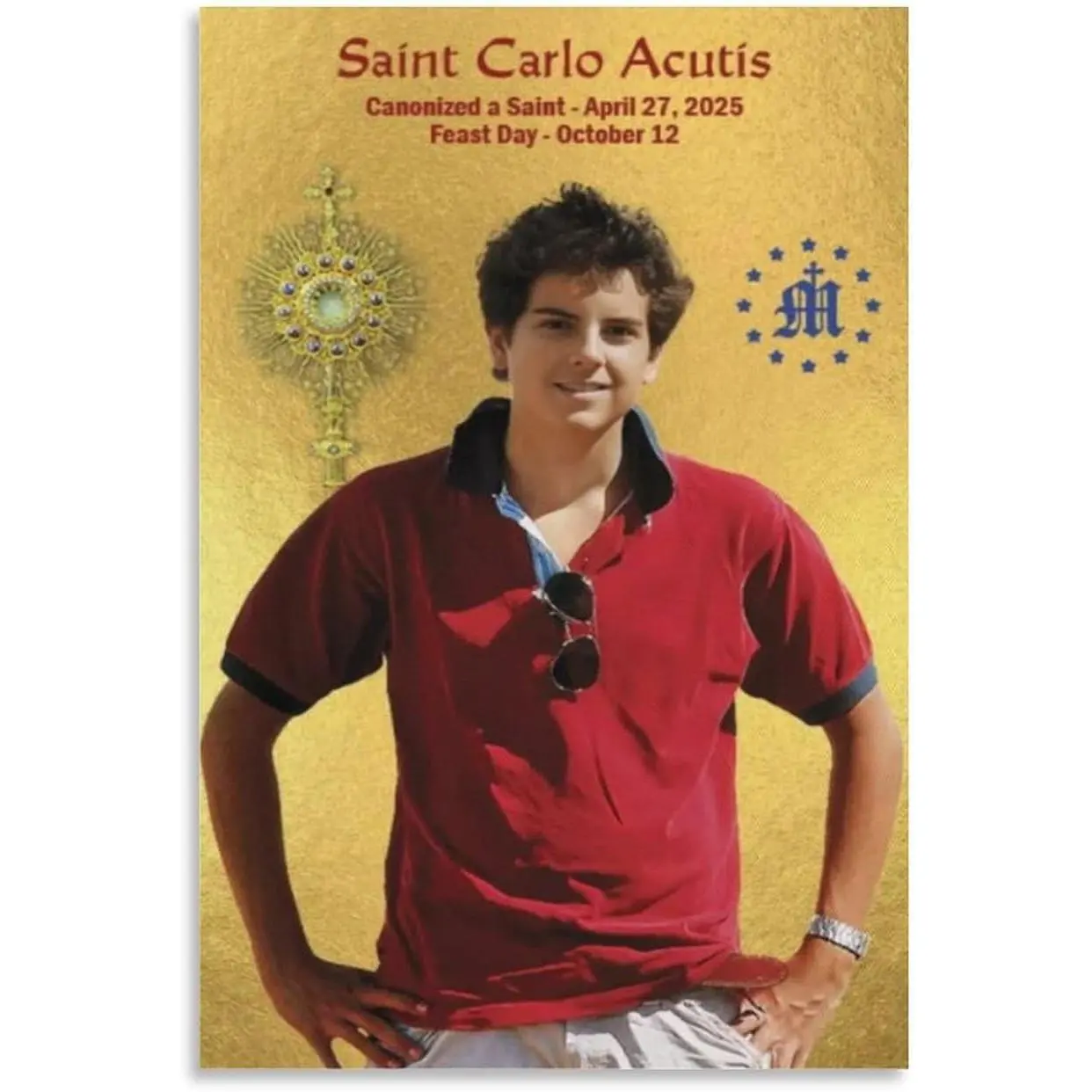Carlo Acutis Catholic Saint Portraits Motivational Quote Wall Art Posters For Room Aesthetic 24 Poster For Bedroom Living Room Office Kitchen Bathroom Decor Unframe-Poster 24x36inch Canvas Painting Gifts Decoration Colorful Ornaments Photo Artistic