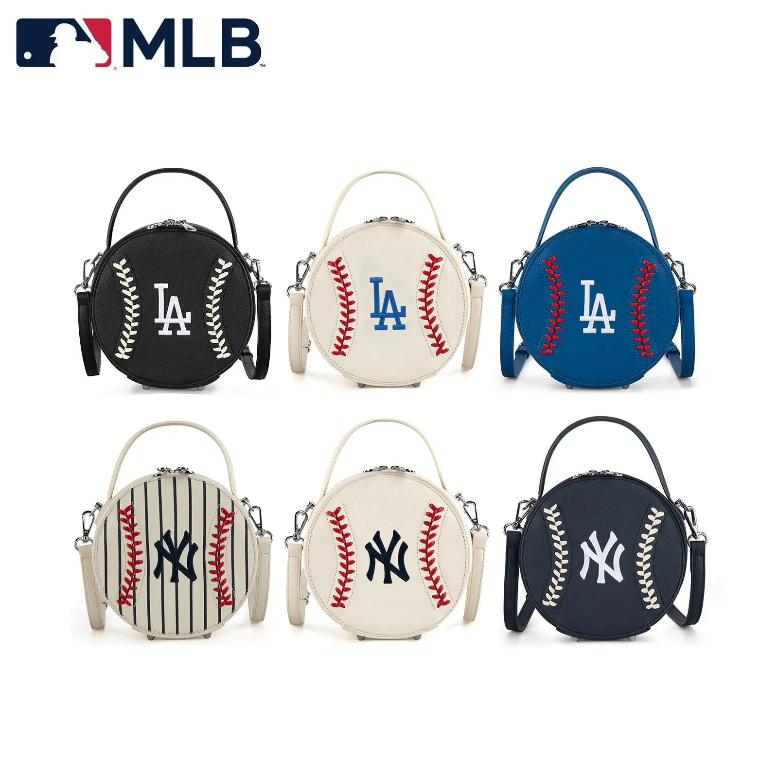 MLB Circle Crossbody Bag for Women, Fashionable Baseball Team Logo Shoulder Purse, Lightweight Waterproof Handbag with Adjustable Strap for Party, Holiday, Game Day & Daily Use, 102, Crossbody Shoulder Purses, Fashionable Patterned Bag, Embroidery, Athlet