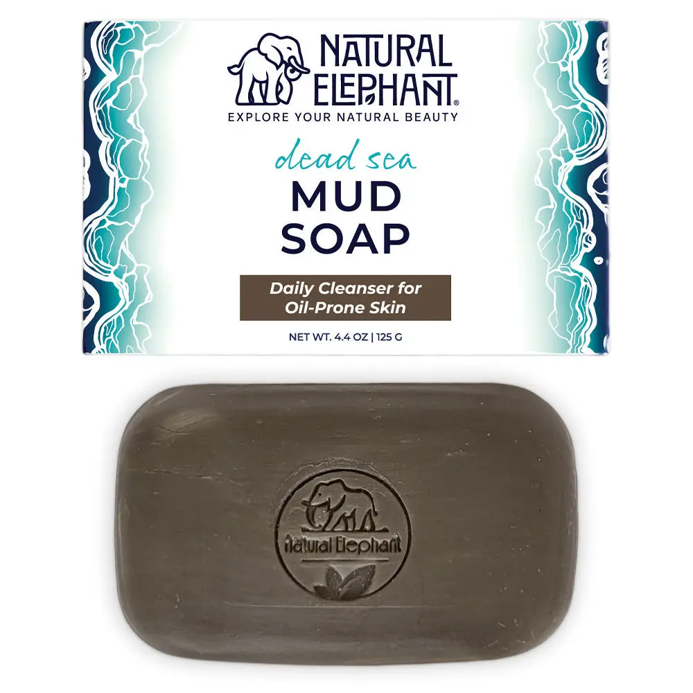 Natural Elephant Dead Sea Mud Soap 12g (4 oz.) - Cleanses, Detoxifies, Nourishes, Reduces Acne & Inflammations, Suitable for All Skin Types - Skincare