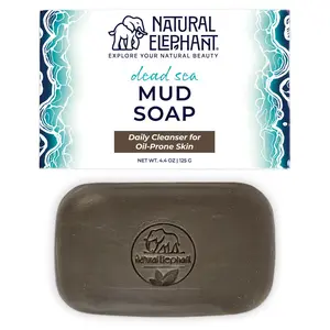 Natural Elephant Dead Sea Mud Soap 12g (4 oz.) - Cleanses, Detoxifies, Nourishes, Reduces Acne & Inflammations, Suitable for All Skin Types - Skincare