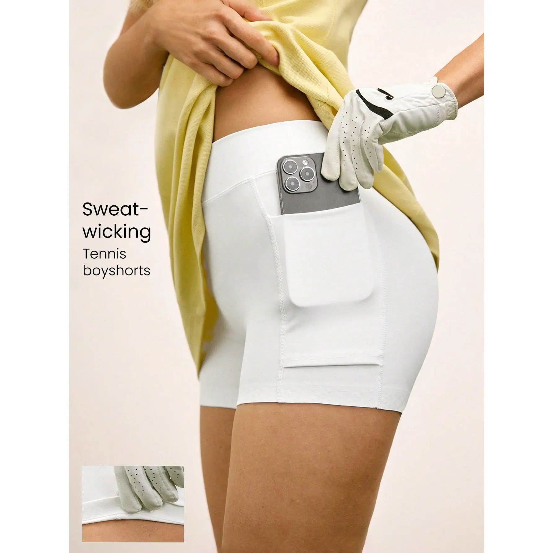 GLOWMODE Modal Gusset Swing Smart Sweat-Wicking Quick-Drying Side Pockets Anti-Slip Grips Tennis Boy Shorts Tennis Golf Pickleball Daily Active Wear