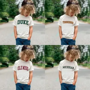 Vintage Varsity College Youth T-Shirt, Cotton Tee, Graphic Vintage Tees Summer Shirts for Youth, Sport All Team Shirt Top