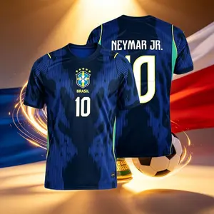 2026 Brazil Away 10#Neymar and 7#VINI 11#Raphinha Short And Long Sleeve Soccer Jersey Fans Versio Breathable