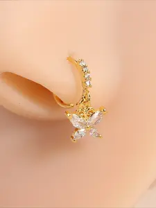 Pendant Nose Ring Inlaid with Crystal Zirconia