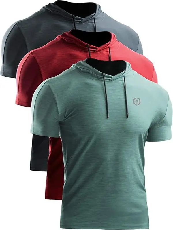 NELEUS Men's Dry Fit Performance Athletic Shirt with Hoods Gym Sport Hoodies Athleisure Breathable Clothes Fitness Outfits summerwins