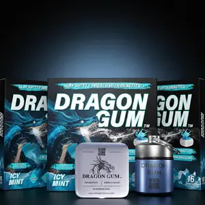 GYM/BOXER- DRAGON GUM  3 x 16pk, 1 x 8pc Tin with Gum, 1 x 1pc Keychain, Icy Mint, Probiotics, Energy Boost Total $83.75 Save 15%