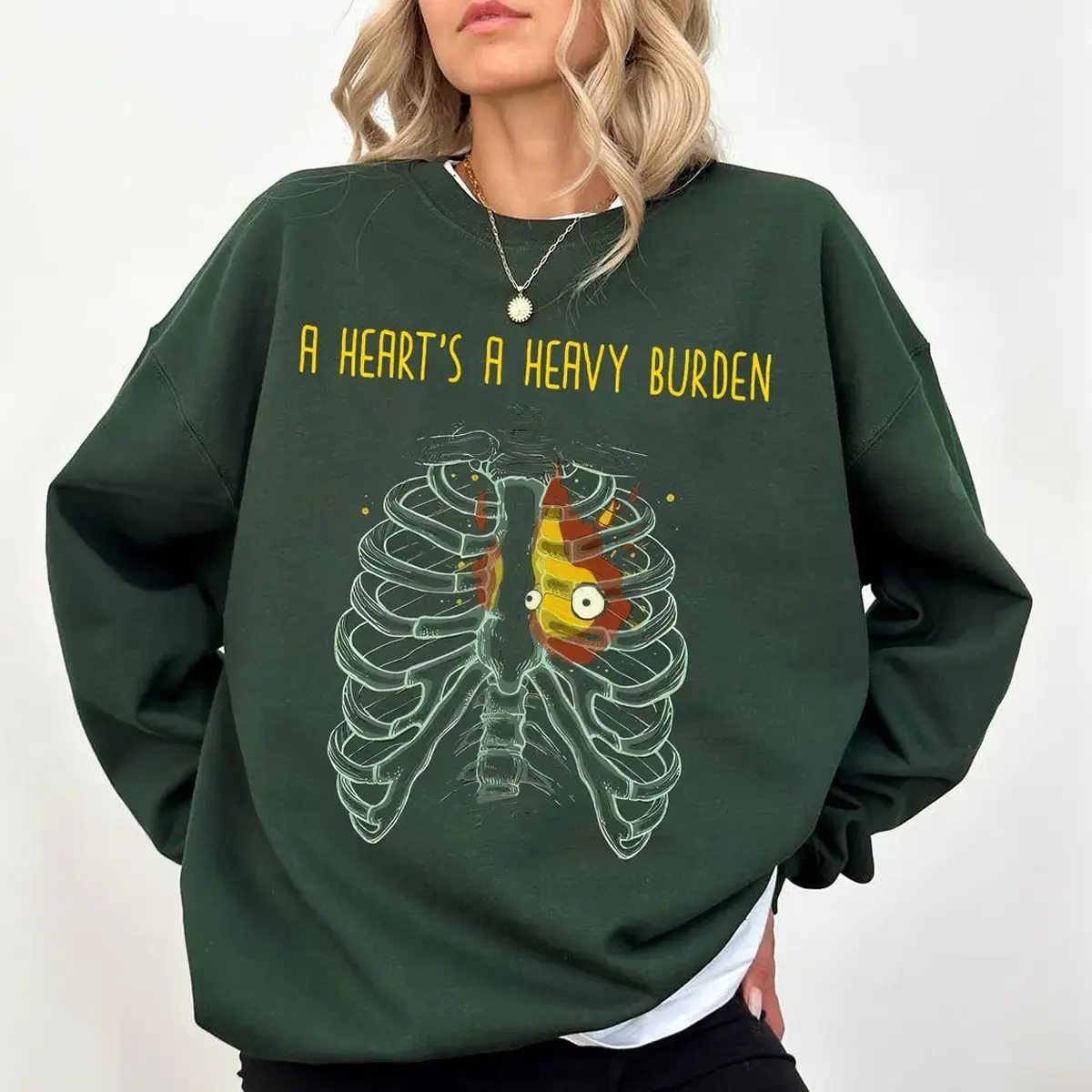 Howls Castle Sweatshirt | A heart's A Heavy Burden T-shirt Sweatshirt Hoodie | Sophie Hatter quote | Miyazaki sweatshirt | Anime sweatshirt