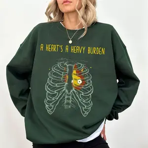 Howls Castle Sweatshirt | A heart's A Heavy Burden T-shirt Sweatshirt Hoodie | Sophie Hatter quote | Miyazaki sweatshirt | Anime sweatshirt