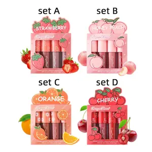 Fruit Flavor Lip Gloss Set, Long Lasting Moisturizing Lip Gloss, Glossy Lip Glaze, Plumping Lip Oil Lip Stick for Girls & Women, Makeup, Cosmetic, Lipstick