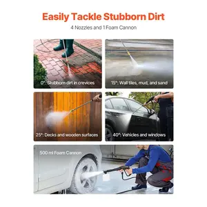 VEVOR Electric Pressure Washer Max 4500 PSI 3.2 GPM With Pressure Adjustment