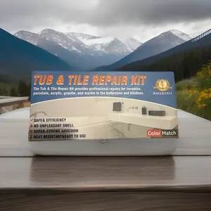 Tub Repair Kit Fiberglass 3.7oz for Porcelain Tile & Shower Toilet Sink Cracked Bathtub Holes Worn Grey Repair Kit