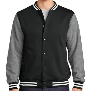 Sport-Tek Fleece Letterman Jacket, Bomber Jacket, Available in Multiple Colors, Ideal for Outdoor Activities, Varsity Jackets