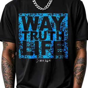 100% Cotton Way Truth Life John 14:6 T-Shirt Women Men Outdoor Casual Short Sleeve Comfortable And Versatile