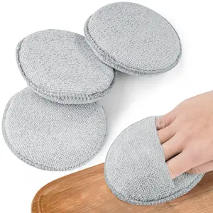 5-Inch Wood Conditioner, Wax & Oil Applicator 4-Pack, Reusable Microfiber & Sponge Pads for Scratch-Free Cutting Board Maintenance &  Home Polishing