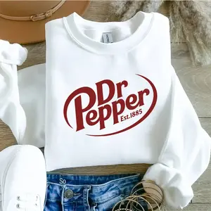 Dr Pepper Vintage Sweatshirt – Retro Soda Logo Pullover, Classic 1885 Graphic Crewneck, 90s Style Cozy Unisex Sweater, Gift for Soda Lovers