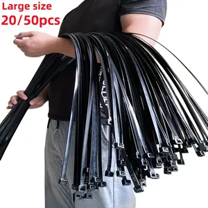 20/50pcs Industrial Grade Nylon Tie Straps, Reusable Adjustable Length, Multi-Purpose Self-Locking Design for Outdoor & Indoor Use