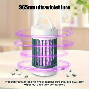 Portable Mosquito Killing Lamp, Dual-purpose Electric Insect Repellent In Indoor And Outdoor LED Purple Light Mosquito Attractions, Essential For Camping, Safety Protection Network, 6 Hours Of Battery Life