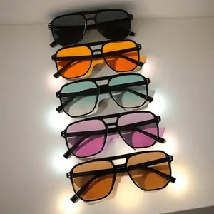 5-Pack Set of Stylish Aviator-Style Glasses — Featuring Oversized PC Frames, a Unisex Fashion-Casual Design, and Suitable for Wear on Any Occasion., Sunglass Aviators, Trendy Casual Aviator