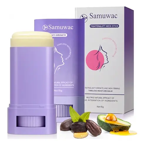 Samuwac Neck Firming Cream Stick for Crepey Skin, Tightening & Lifting Moisturizer for Anti-Aging, Wrinkle Care for Face & Neck, Cruelty-Free (15g / 0.53 oz)